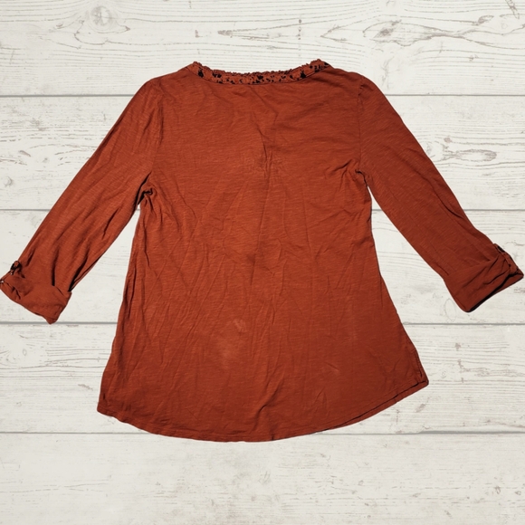Anthropologie Terracotta Henley Top - Picture 4 of 9